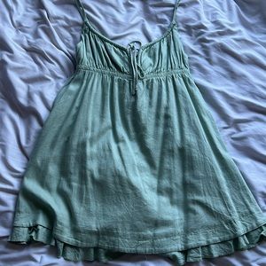 Green flowy short dress